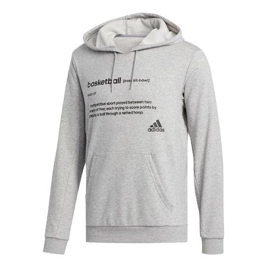 adidas Definition Hdy Athleisure Casual Sports hooded Pullover Gray FR9335