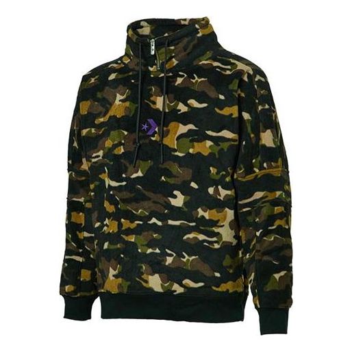 Converse Polar Fleece Archive Camo Funnel Top Sweatshirt 'Camo Green' 10018304-A01