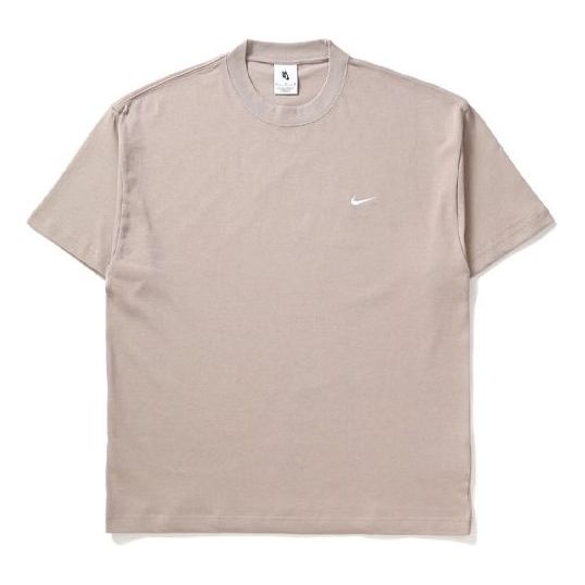 Men's Nike Lab Solo Swoosh Basic Sports Short Sleeve Light Pink T-Shirt DA0321-245