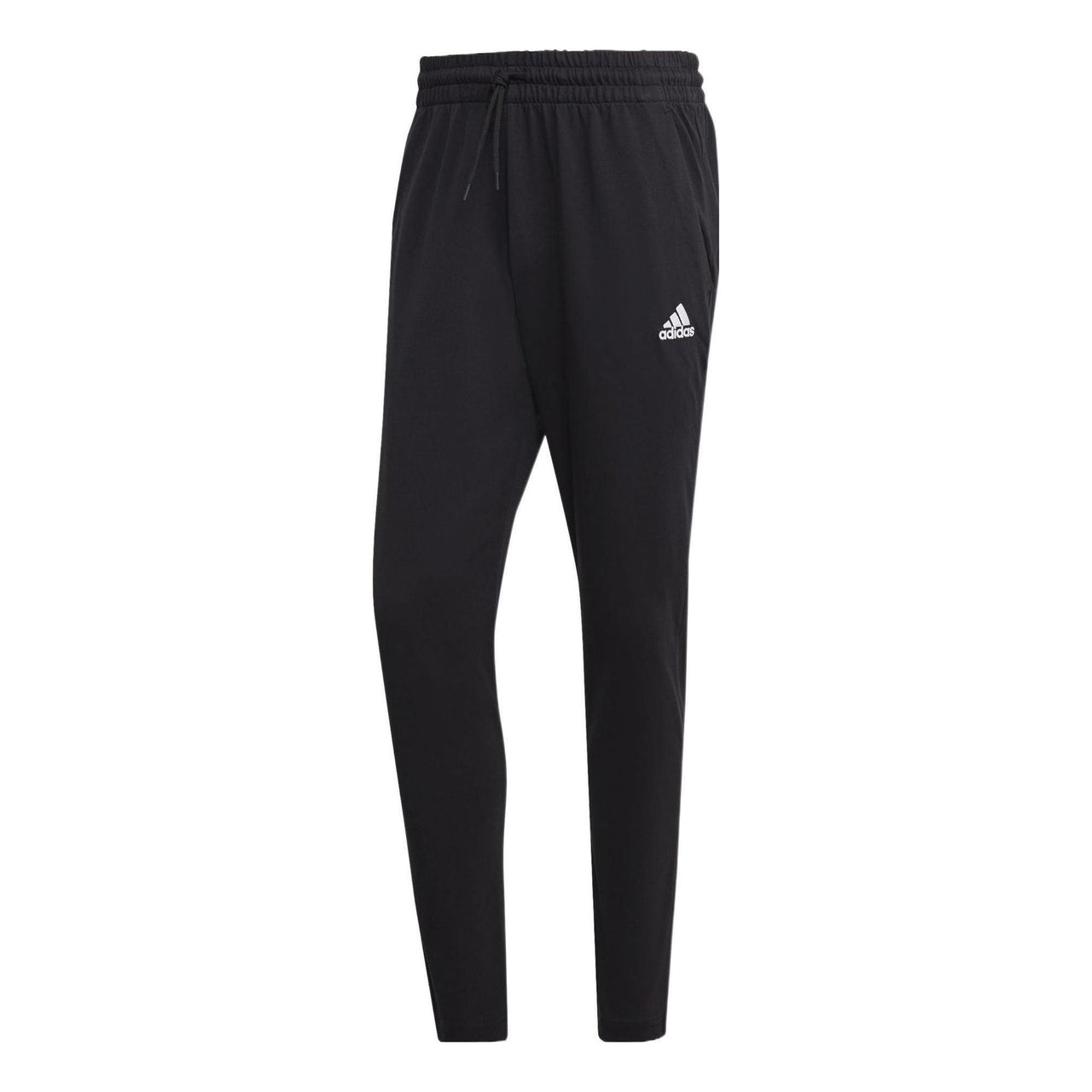adidas Essentials Single Jersey Tapered Open Hem Pants 'Black' IC9409