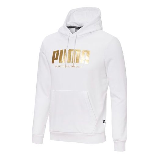 PUMA Holiday Bronzing Printing Sports Pullover White 586351-02