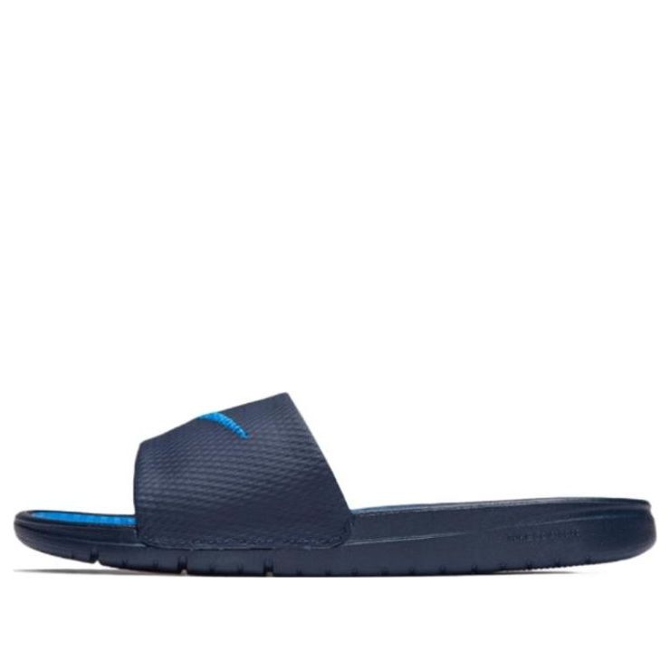 Nike Benassi Solarsoft Slide Sports Slippers Black Blue 431884-440