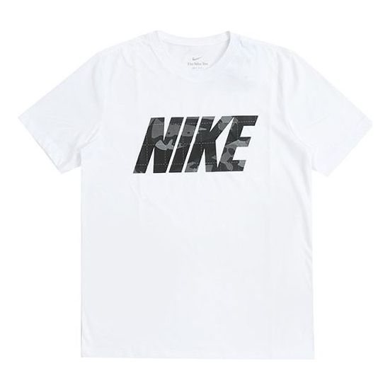Men's Nike Logo Printing Training Short Sleeve White T-Shirt DM5670-100