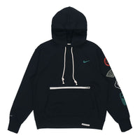Men's Nike CNY New Year's Edition Logo Printing Loose Sports Hooded Pullover Autumn Black DJ3861-010