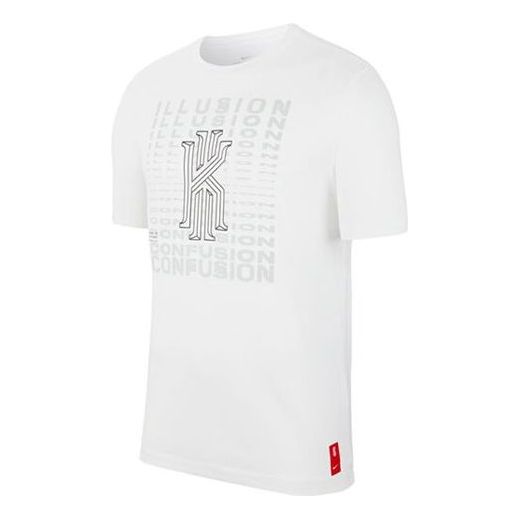 Nike Dri-fit Kyrie Logo Printing Basketball Short Sleeve White CD1323-100