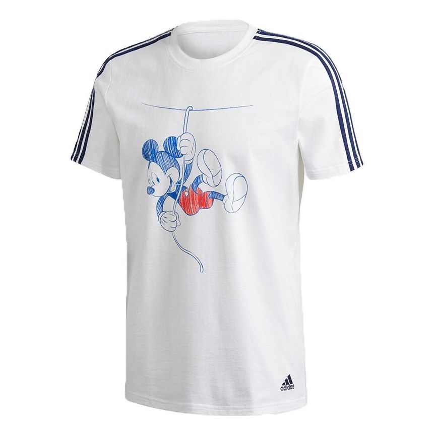 adidas x Disney Mickey Crossover Climbing Tee 2 Cartoon Pattern Printing Round Neck Short Sleeve White GQ0903