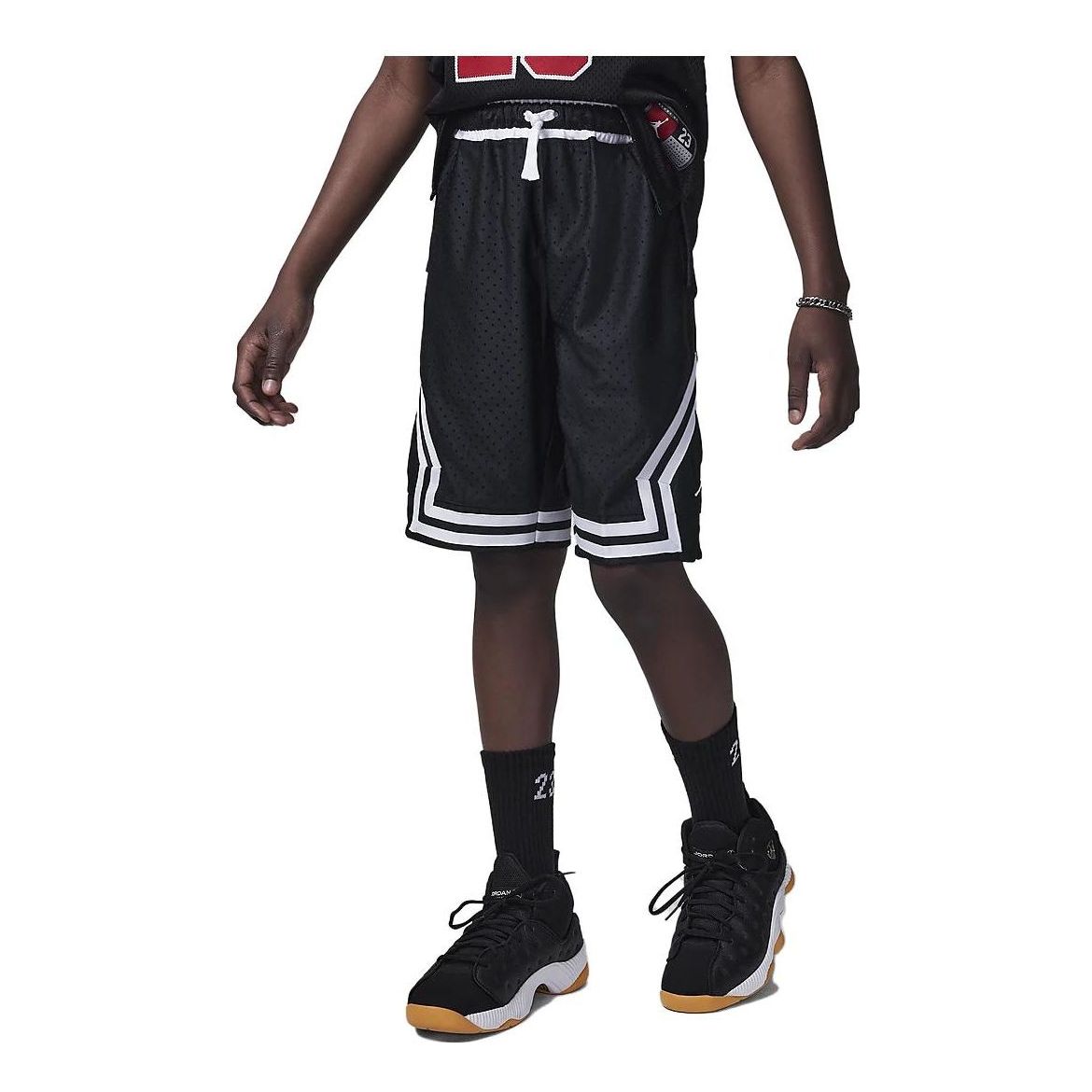 (GS) Air Jordan Dri-FIT Diamond Shorts 'Black White' FV2857-010