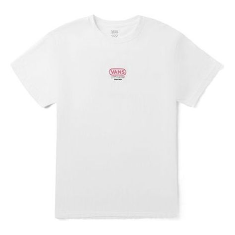 (WMNS) Vans Athleisure Casual Sports Printing Short Sleeve White VN0A4BRNWHT