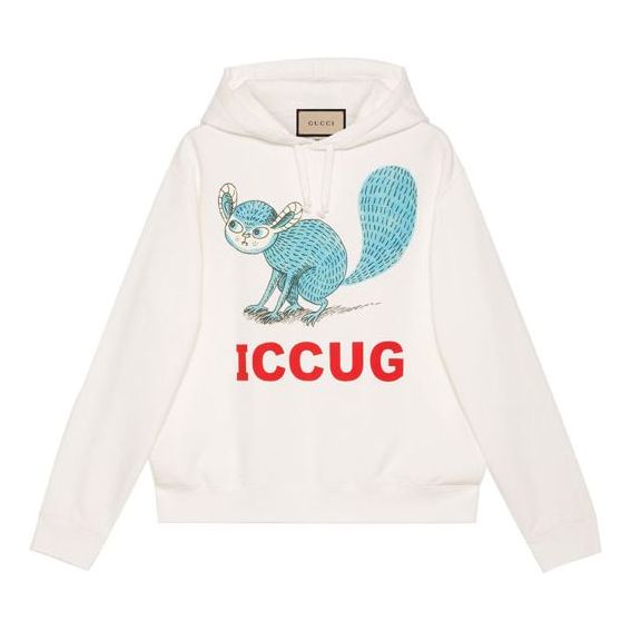 Men's Gucci x Freya Hartas Crossover FW21 Animal Printing Drawstring White 646953-XJDJR-9095