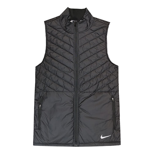 Nike Loose Stand Collar Woven Pattern Zipper vest Black CJ5479-010