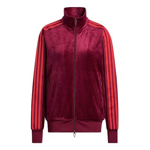 adidas x IVY PARK Crossover Velvet Sports Long Sleeves Jacket Couple Style Cherry Red HN0305