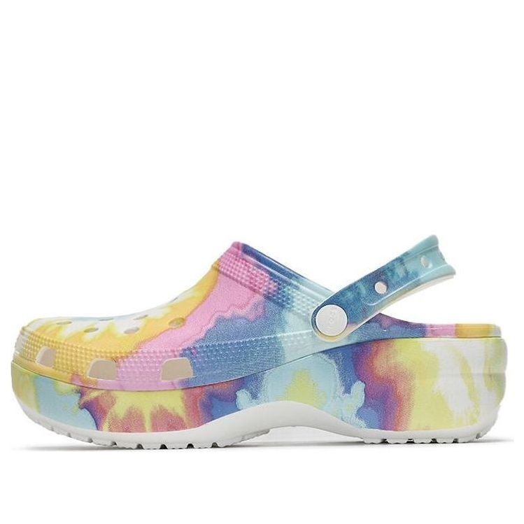 (WMNS) Crocs Classic clog clouds Tie Dye Printing Lightweight Cozy Sports Sandals Pink Blue 207151-94S