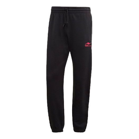 adidas originals Torsion Sp Logo Printing Running Sports Long Pants Black GD6011
