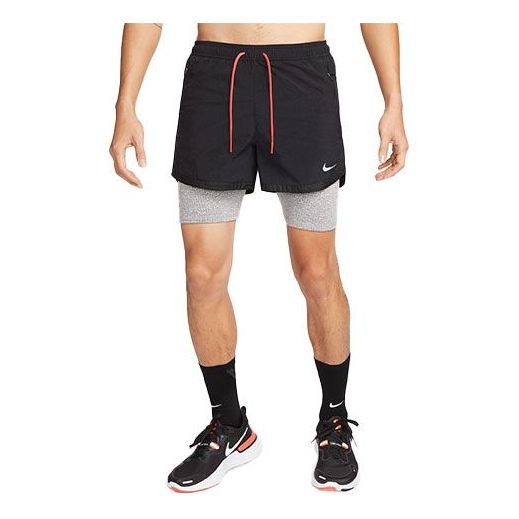 Men's Nike Solid Color Reflective Logo Water Repellent Breathable Printing Shorts Black DM4633-010