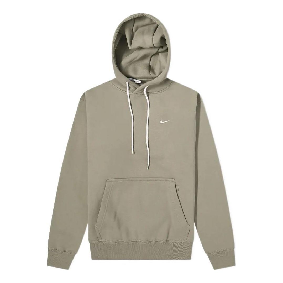 Men's Nike Small Logo Loose Long Sleeves Pullover Hooded Sports Gray White CV0552-320