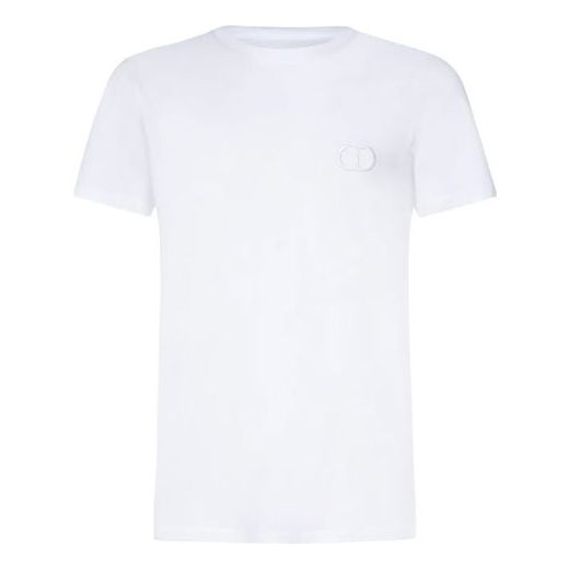 DIOR Cd Icon Logo Embroidered Short Sleeve For Men White 013J600A0589-C080