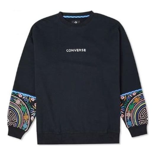 Converse Tapesty Crewneck Sweatshirt 'Black' 10025058-A03