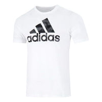 Men's adidas Camo T Athleisure Casual Sports Logo Round Neck Short Sleeve White T-Shirt HL6930