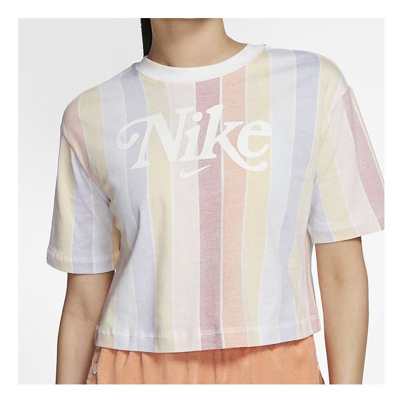 (WMNS) Nike SPORTSWEAR Colorblock Short Sleeve Stripe Colorblock Multi-color CJ2503-100
