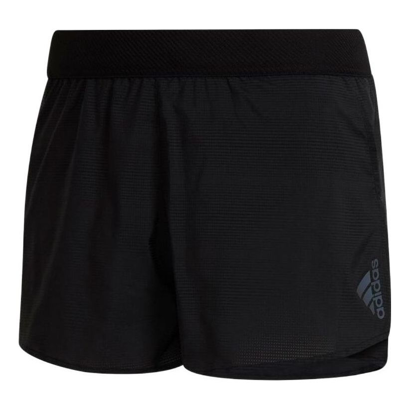 Men's adidas Solid Color logo Printing Casual Shorts Black HA3690