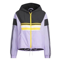 (WMNS) adidas Neo Hooded Windproof Woven Casual Jacket 'Purple Black' IK6006