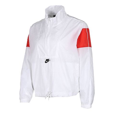 (WMNS) Nike Sportswear Heritage Jacket 'White Red' CJ2362-100