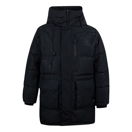 Converse Mid-Length Down Fill Puffer Jacket 'Black' 10019323-A03