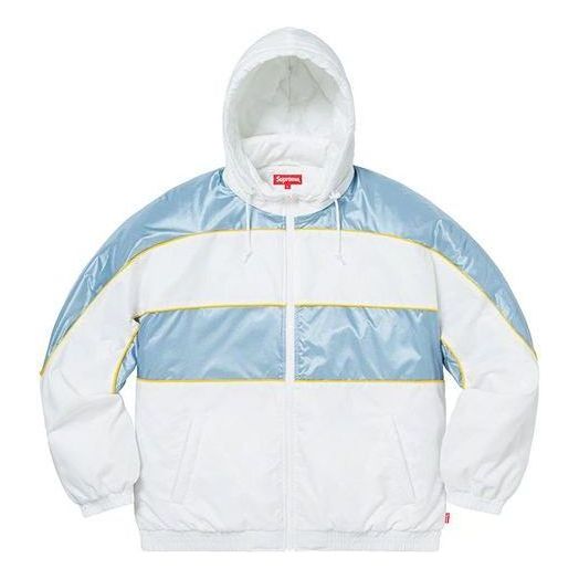 Supreme Sports Piping Puffy Jacket 'White Blue' SUP-FW19-509