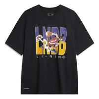 Li-Ning Hoops Comics Graphic T-shirt 'Black' AHSU675-1