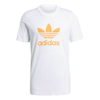 adidas Originals Classics Trefoil Tee 'White Solar Orange' GN3486