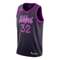 Nike Minnesota Timberwolves Karl Anthony Towns City Edition Swingman Jersey 'Black Purple' AJ4626-526