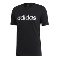 Men's adidas Alphabet Logo Printing Round Neck Casual Short Sleeve Black T-Shirt EI4599