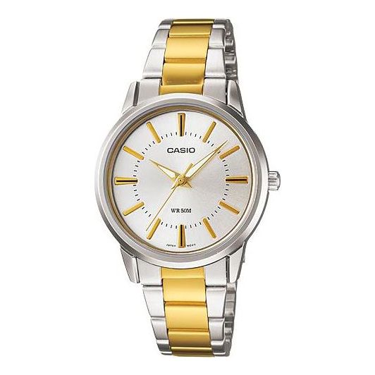 CASIO 50m Waterproof Gold Color Stainless Steel Strap Couple Unisex Mens Analog LTP-1303SG-7AV