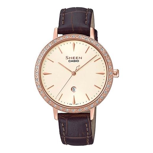 CASIO Waterproof SHEEN Quartz Sapphire Crystal Brown Analog SHE-4535PGL-9AU