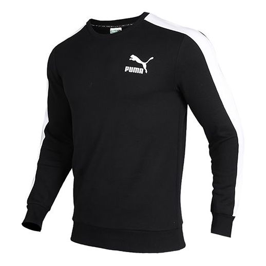 PUMA Iconic T7 Crew Fl Fleece Lined Round Neck Black 595913-01