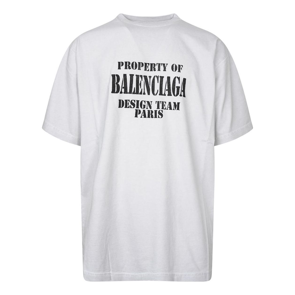 Balenciaga Property Vintage T-Shirt Large Fit 'White Black' 641675TMVH89012