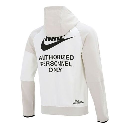 Men's Nike Training Sports logo Casual Hooded Jacket Autumn White DM6549-072
