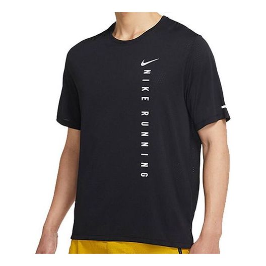 Men's Nike Running Sports Breathable Short Sleeve Black T-Shirt DA1316-010