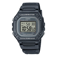 Men's CASIO Sports f Waterproof 43.2mm Resin Strap Watch Mens Black Digital W-218H-8AV