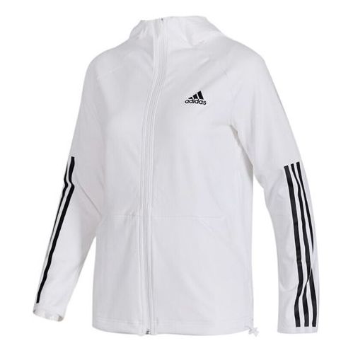 (WMNS) adidas 3S Fz Hoodie Training Hooded Jacket White FH8018