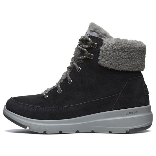 (WMNS) Skechers Glacial Ultra 'Black' 16677-BKGY