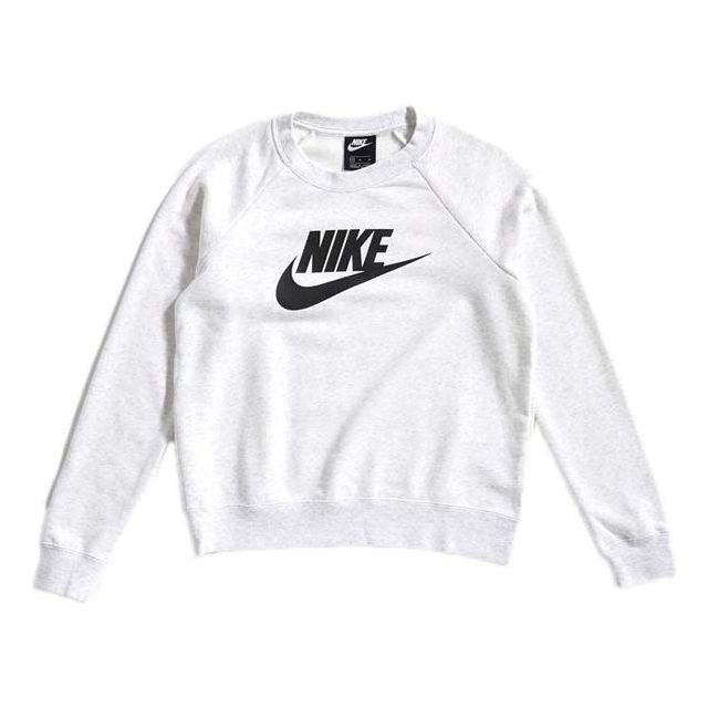 (WMNS) Nike Sportswear Logo Printing Knit Round Neck Gray White BV4113-051