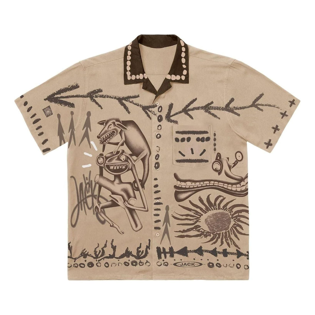 Travis Scott Cactus Jack FW22 Painter's Button Up Shirt 'Tan' CJFN-SS82