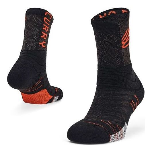 Under Armour Curry Playmaker Crew Socks 'Black Orange' 1358779-002