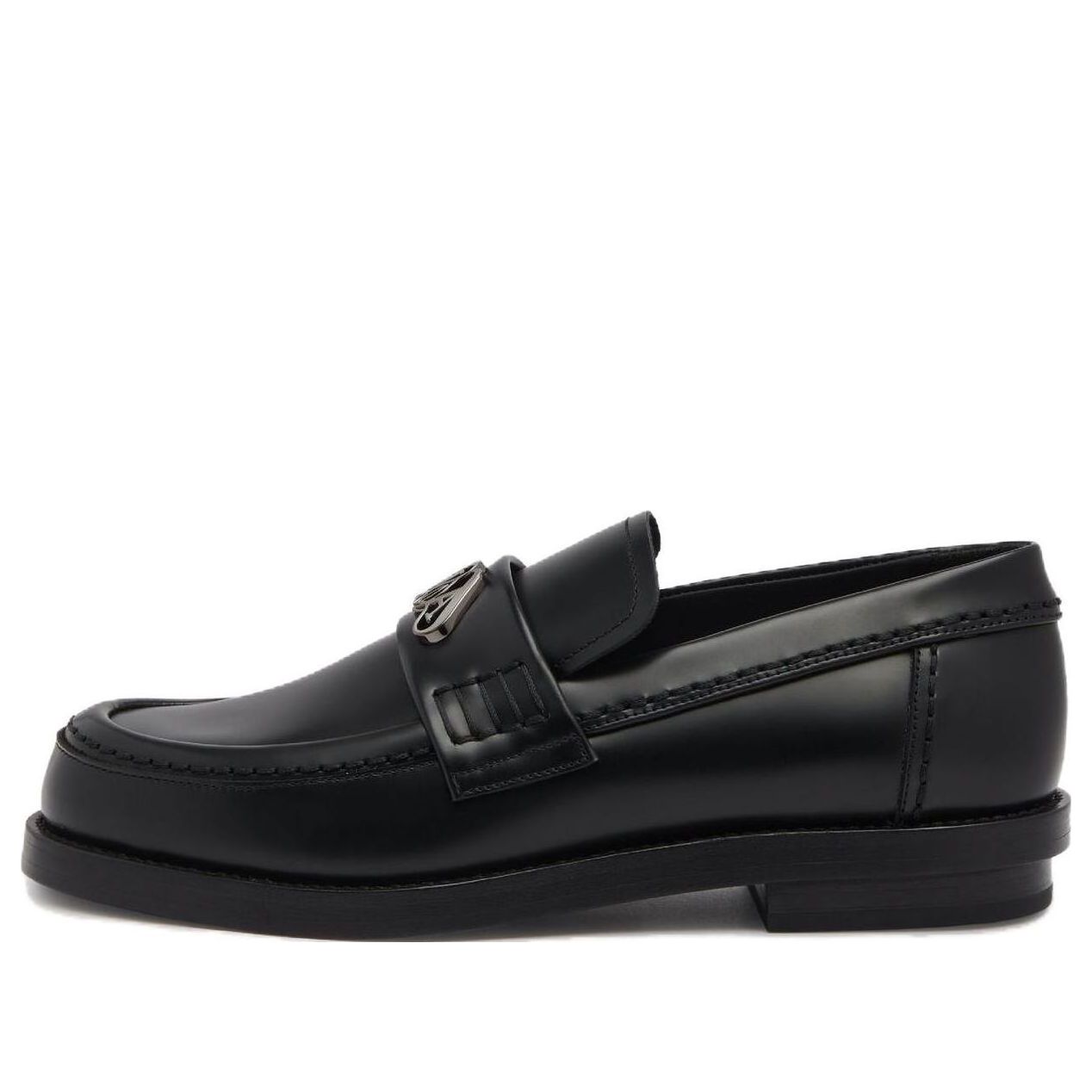 (WMNS) Alexander McQueen Seal Loafer 'Black Gun Metal 783218WIES31081