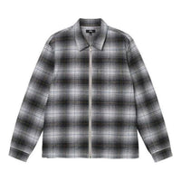 Stussy Paul Shadow Plaid Zip Shirt 'Black White' 1110238