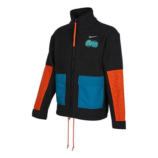Nike CNY Chinese New Year's Edition Contrast Color Stitching Loose logo Sports Stand Collar Jacket Black DQ5061-010