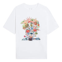 Li-Ning Floral Cartoon Graphic Loose Fit T-shirt 'White' AHSS753-1