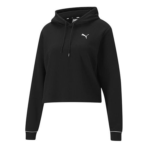 (WMNS) PUMA Style Cat Hoodie hooded Pullover Knit Short Black 587162-01