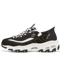 (WMNS) Skechers D'Lites 1.0 Chunky Sneakers 'Black White' 150030-BKW